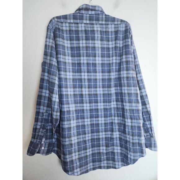 Sid Mashburn Men Blue Plaid 100% Cotton Button Down Sports Shirt size XL - Picture 2 of 12